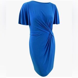Lauren Ralph Lauren Portuguese Blue twisted-knot cocktail dress